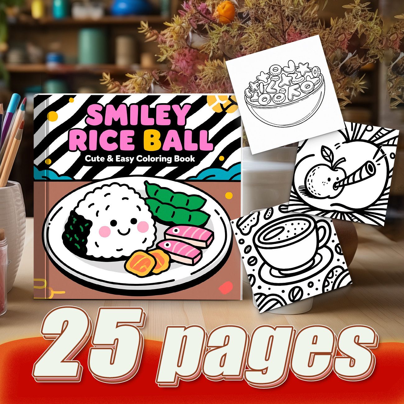 كتاب تلوين كرات الأرز المبتسمة - مراجعة Food And Snacks Coloring Pages وسعره