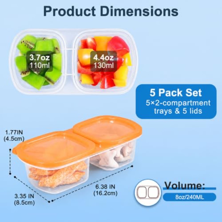 عبوة من 5 حاويات وجبات خفيفة ق - مراجعة Food Packed Snacks وسعره