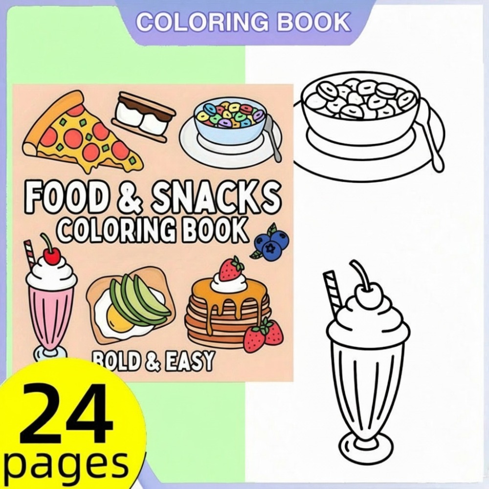 كتاب تلوين الطعام والوجبات الخ - مراجعة Food And Snacks Coloring Pages وسعره