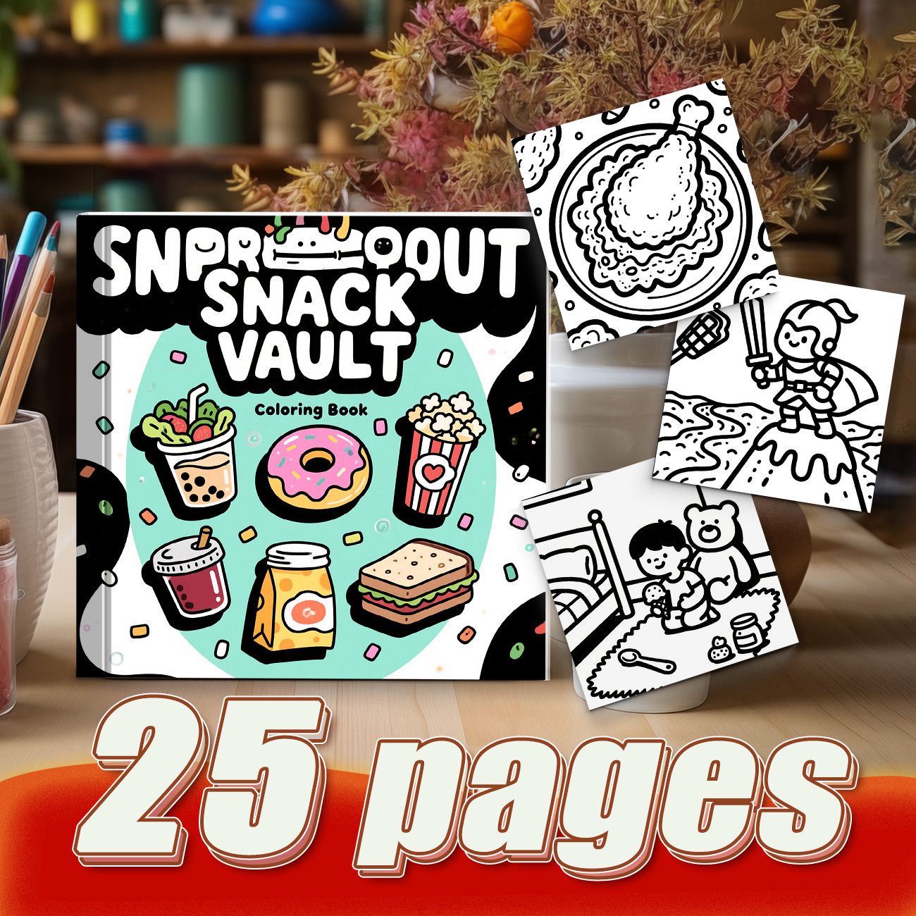 كتاب تلوين سنبروت سناك فولت بت - مراجعة Food And Snacks Coloring Pages وسعره