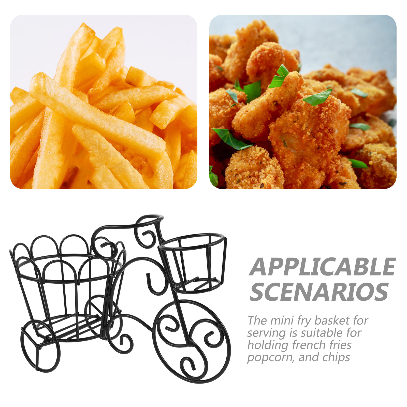 سلة بطاطس مقلية معدنية مبتكرة، - مراجعة Food Snacks Restaurant وسعره